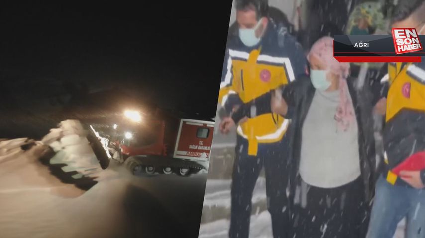Ağrı’da, yolu kapalı mezradaki hasta için karla 7 saatlik mücadele