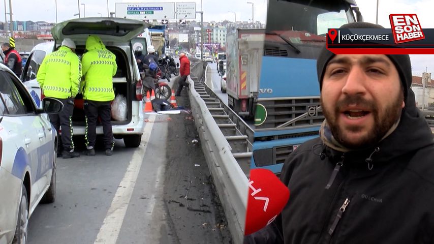 İstanbul’da bariyere çarpıp kamyonun altında sıkışan motosikletli öldü