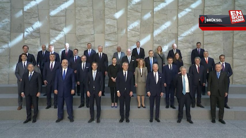 NATO Liderler Zirvesi’nde aile fotoğrafı