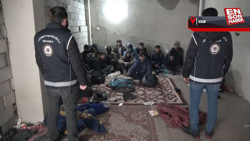 Van’da, kullanılmayan iş yerinde 41 kaçak göçmen yakalandı