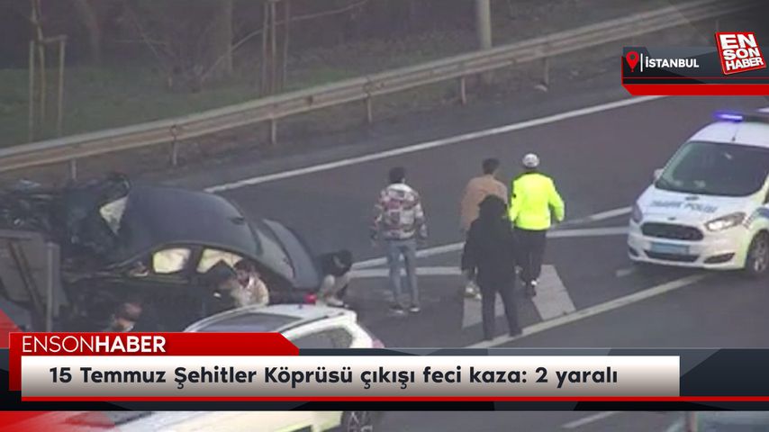 15 Temmuz Şehitler Köprüsü çıkışında otomobil bariyerlere çarptı