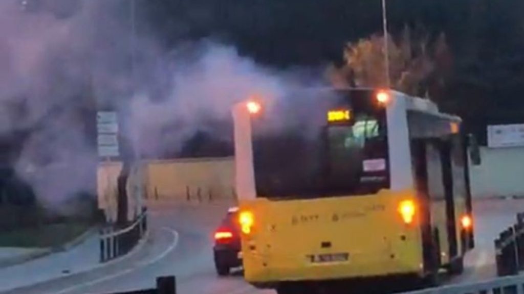 Pendik’te İETT otobüsünde yangın paniği